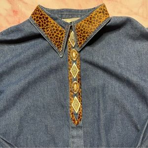 Vintage Streets Ahead west button down denim top